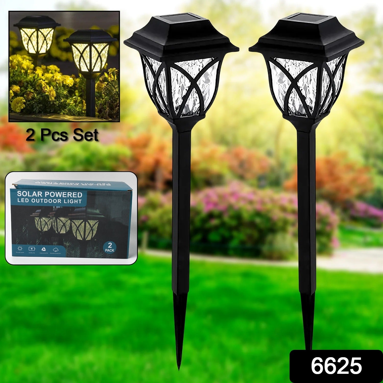 Solar Garden Lights LED Outdoor Stake Spotlight Fixture for Garden Light (Pack of 2pc ) Solar Garden Lights LED Outdoor Stake Spotlight Fixture for Garden Light (Pack of 2pc )